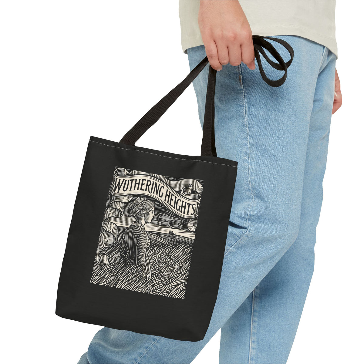 Wuthering Heights Illustrated Tote Bag — Gothic Novel Literary Canvas Tote