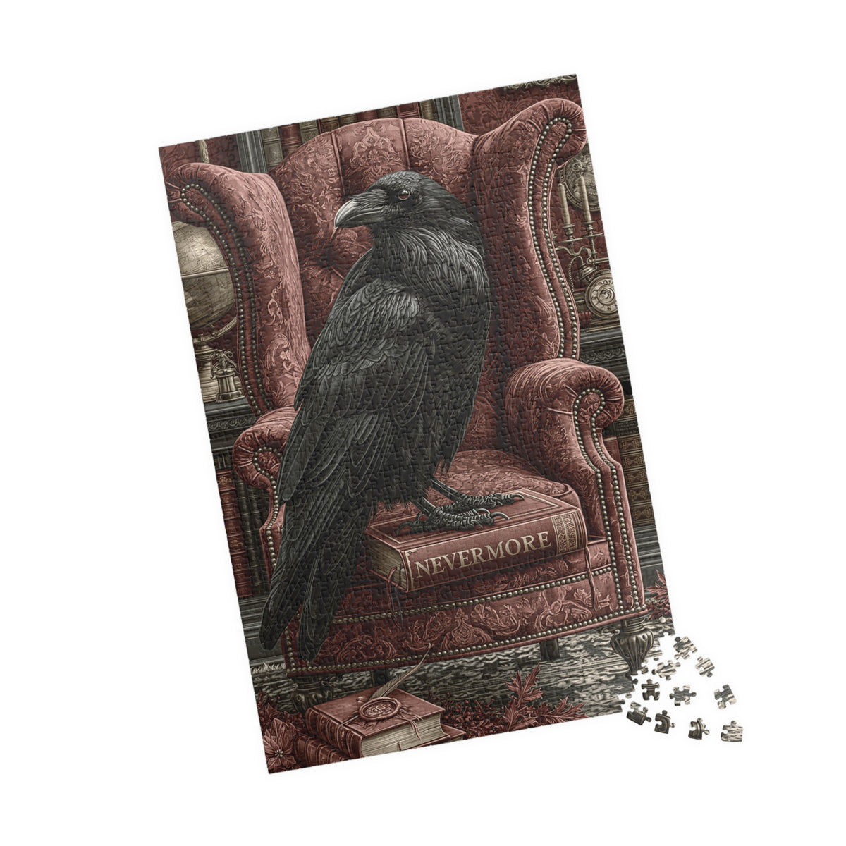 Poe's Raven on Armchair - Nevermore Puzzle