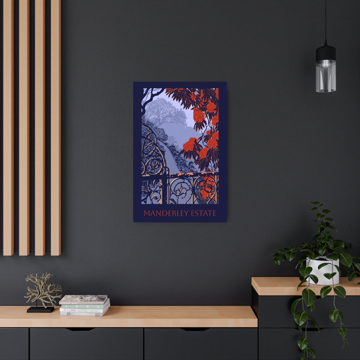 Daphne du Maurier - Metal Art Print — "Road to Manderley" Illustrated Garden Pathway Wall Plaque