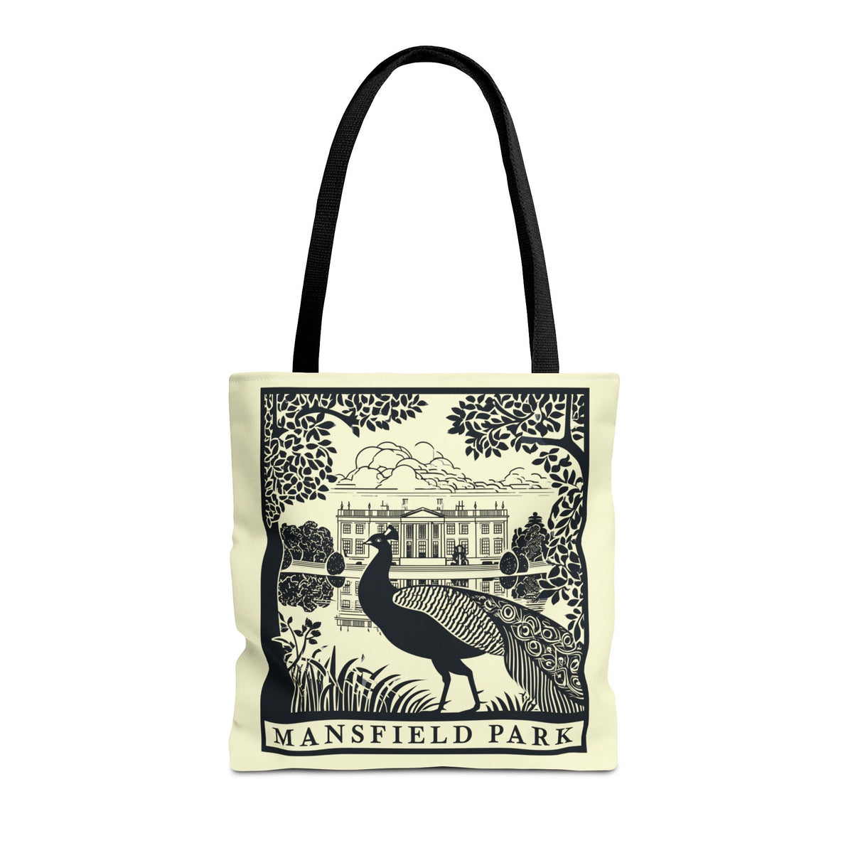 Mansfield Park Illustrated Tote — Vintage Estate Peacock Tote Bag