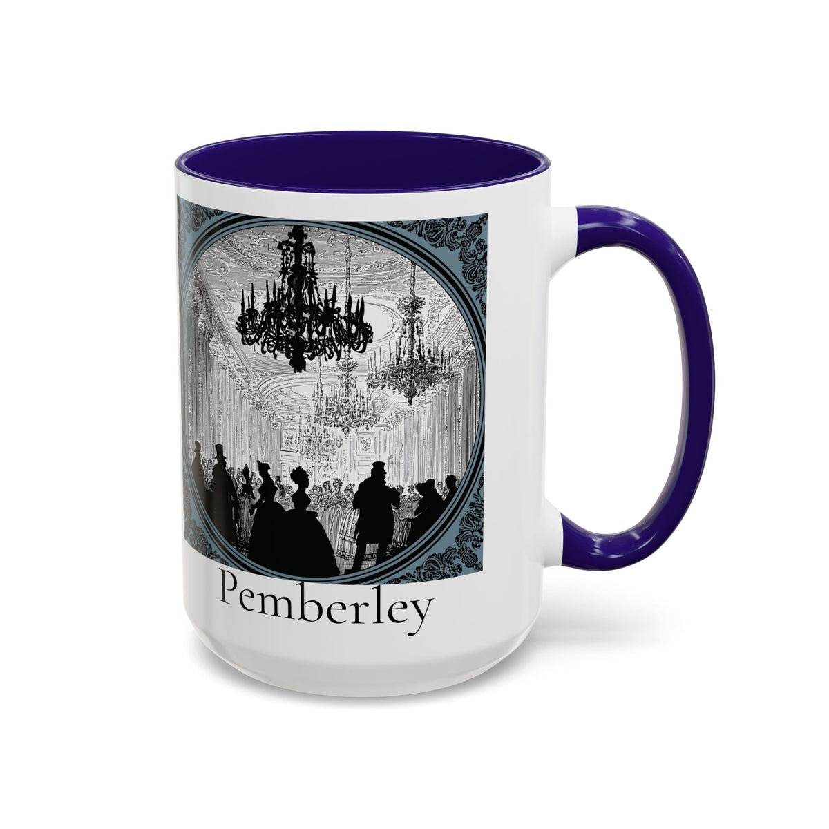 Pemberley Ballroom Illustration Mug | Color Accent Ceramic Mug