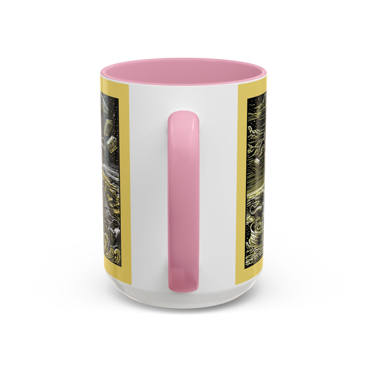 "Just One More Chapter" Under UFO Illustration Mug | Color Accent Coffee Cup