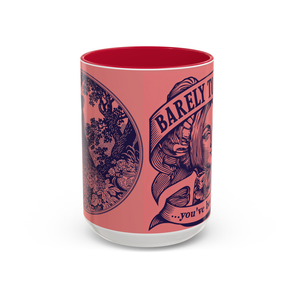 Barely Tolerable Vintage Portrait Mug — Funny Retro Coffee Cup (11oz/15oz)