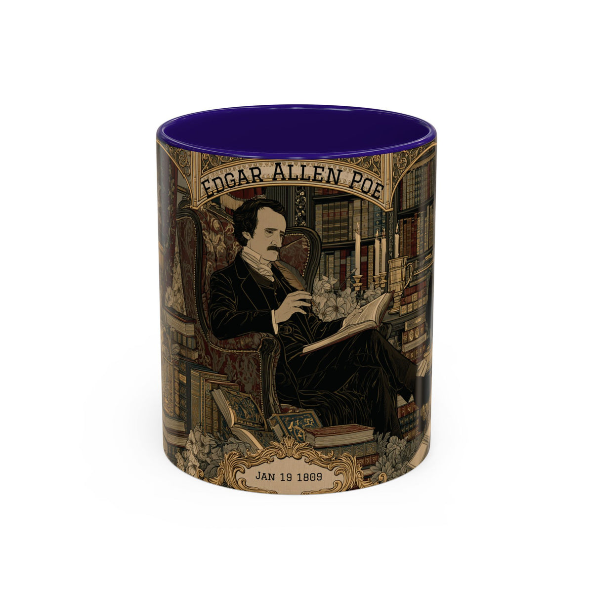 Edgar Allan Poe portrait Mug | Literary Gothic coffee mug