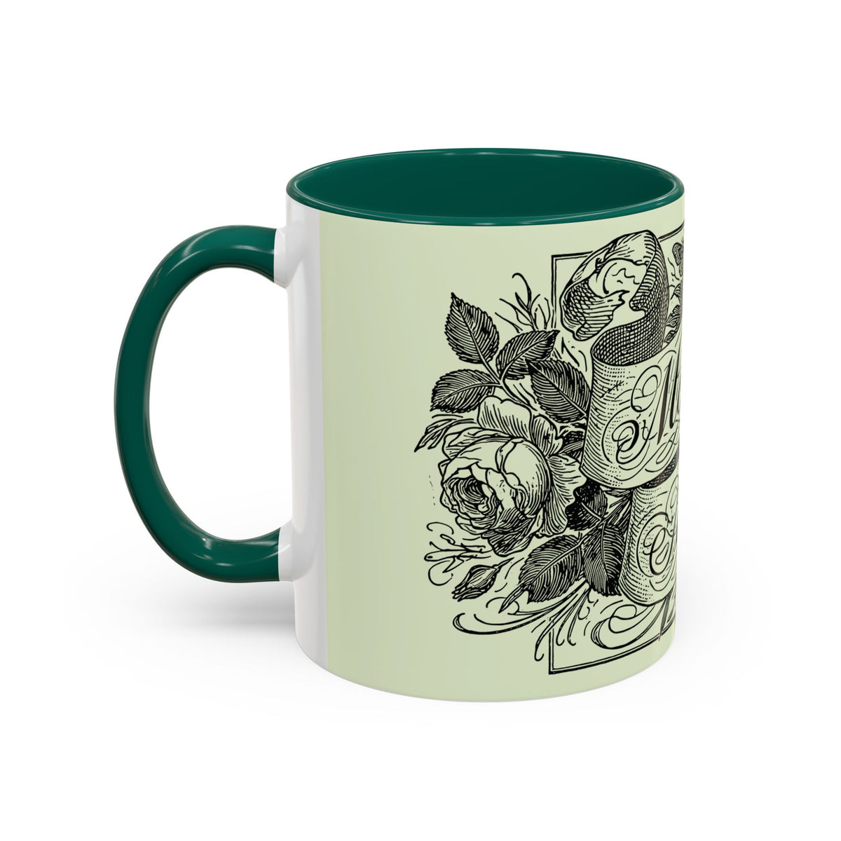 Most Ardently script banner floral Mug | Pink 11 or 15 oz.