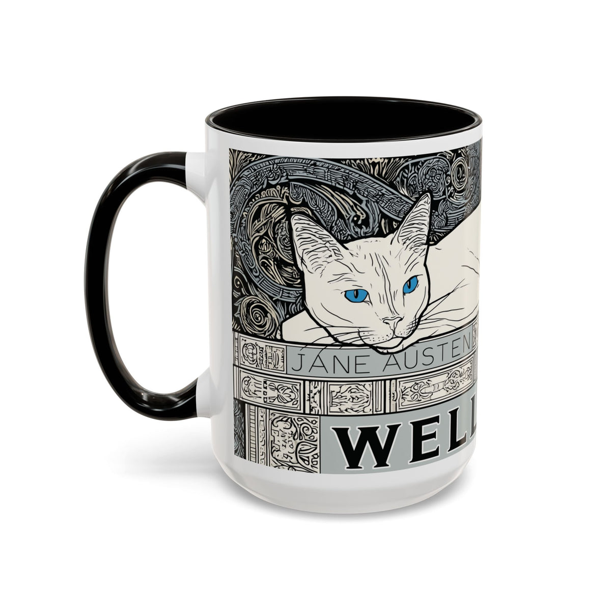 Well Read Siamese Cat Mug | Color Accent Ceramic Mug