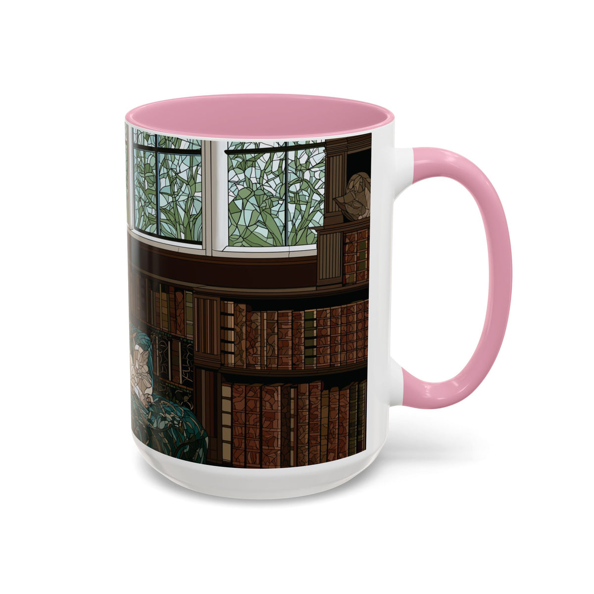 Cozy Reading Nook Cat Mug | Ceramic Coffee Cup 11oz 15oz