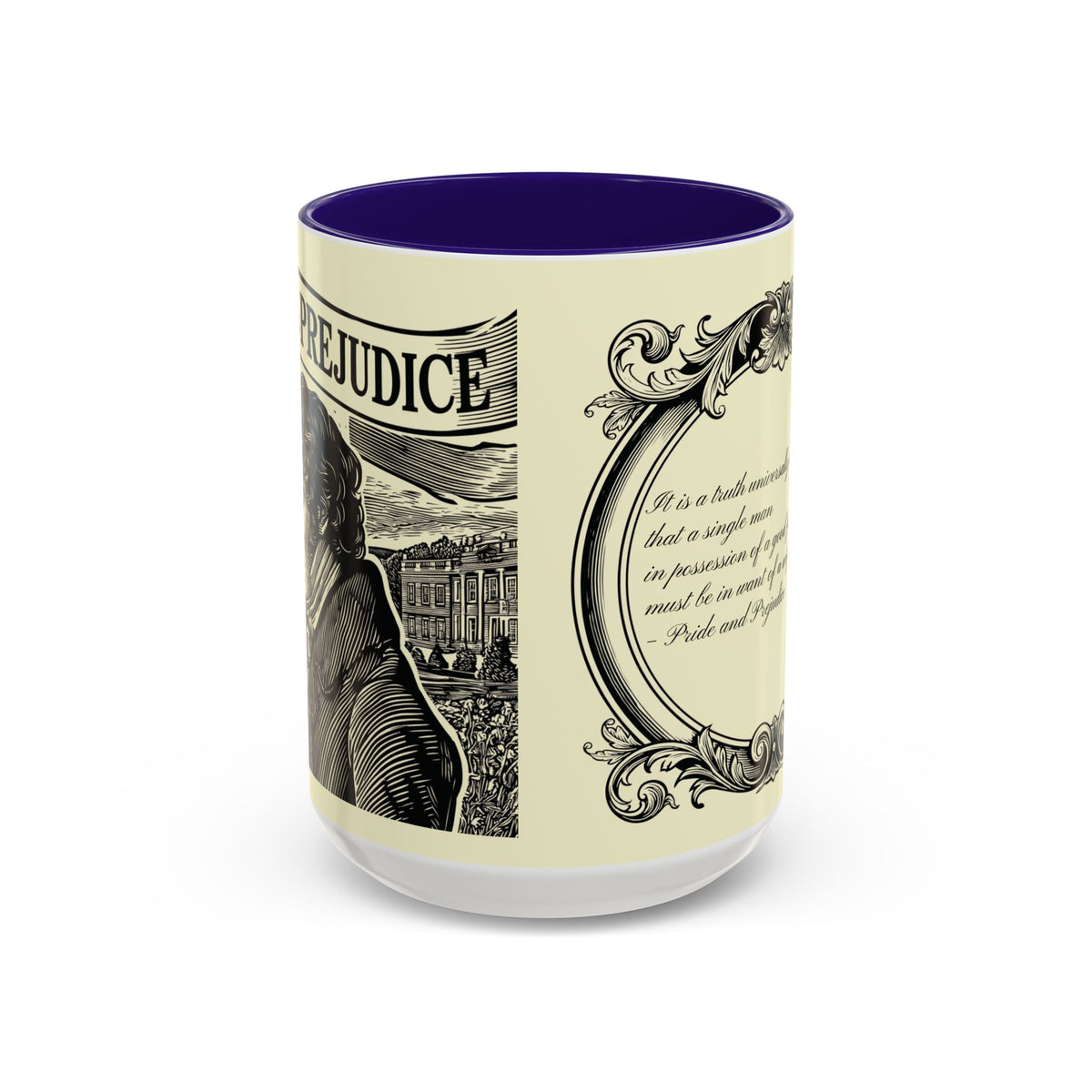 Pride and Prejudice Quote Mug — “Mr. Darcy at Pemberley” Vintage Jane Austen Coffee Cup (11oz/15oz)