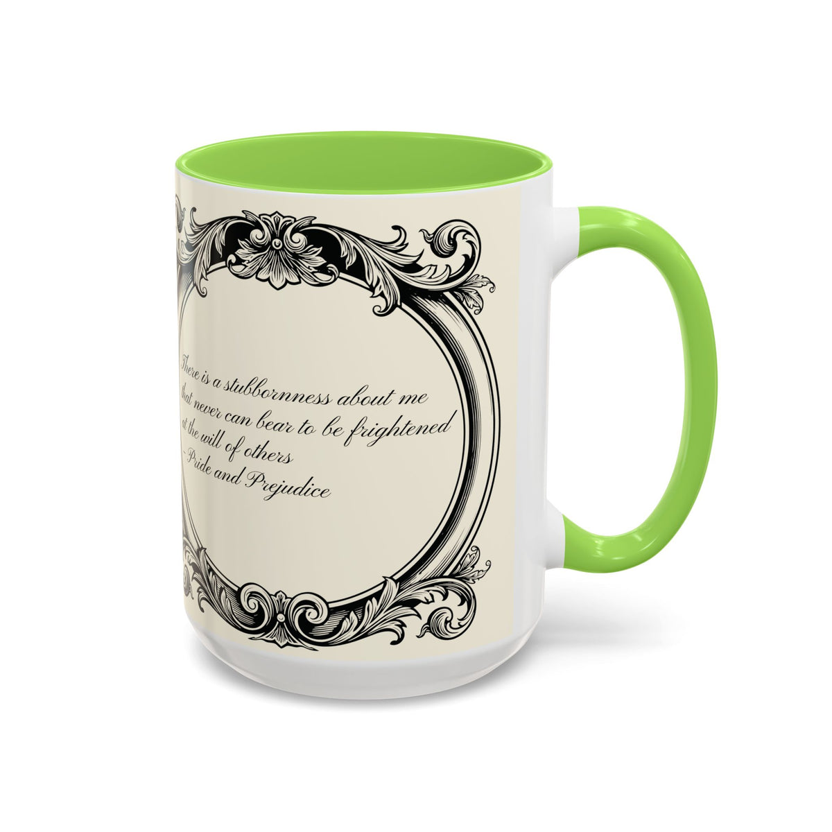 Quote from Pride & Prejudice Vintage Floral Mug — “Pride & Prejudice” Ceramic Book Lover Mug (11oz/15oz)