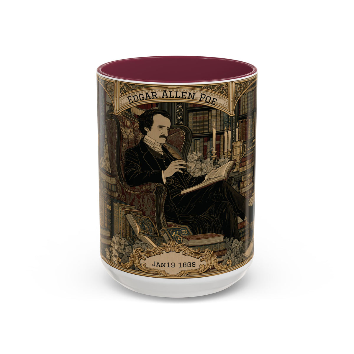 Edgar Allan Poe portrait Mug | Literary Gothic coffee mug