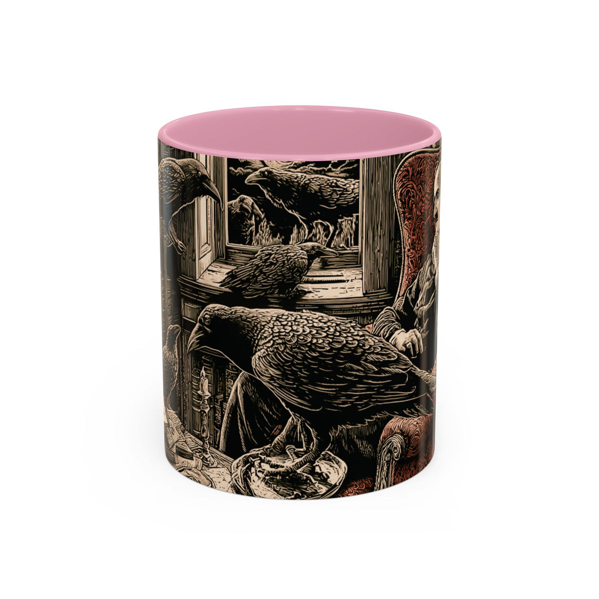 Edgar Allan Poe Raven Portrait Mug | Ceramic Coffee Cup