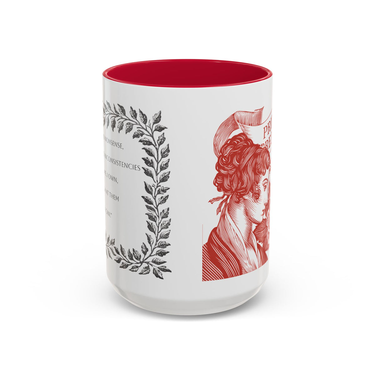 "...follies and nonsense" Elizabeth Bennet Quote  —  Pride & Prejudice Floral Mug (11oz/15oz)