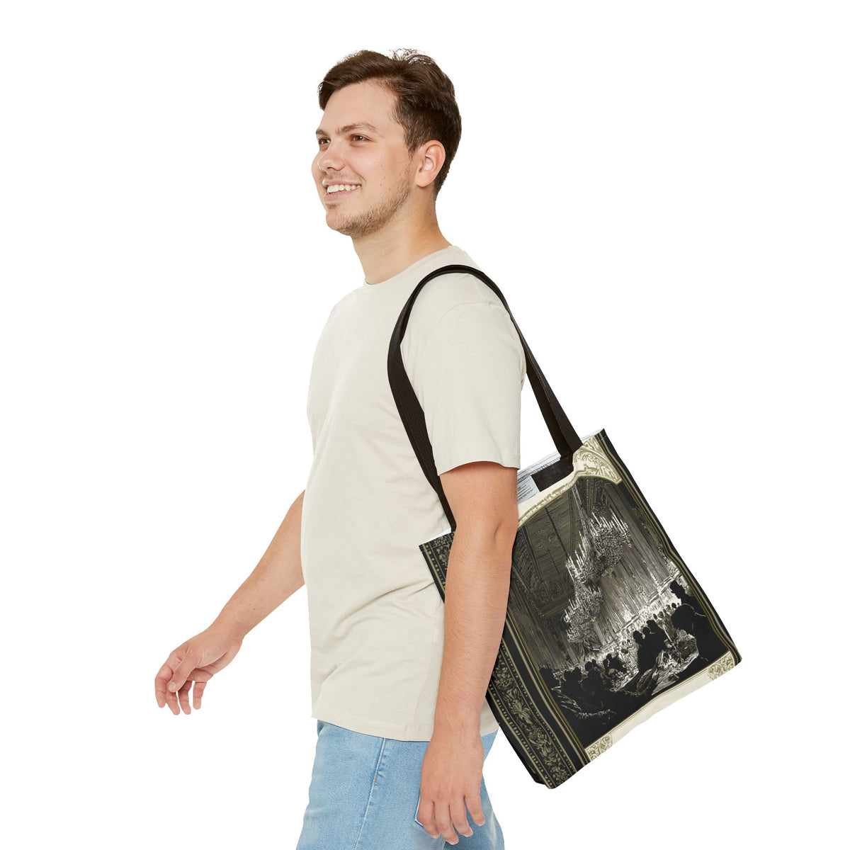 Regency Ballroom Chandelier Tote Bag | Vintage Ballroom Scene
