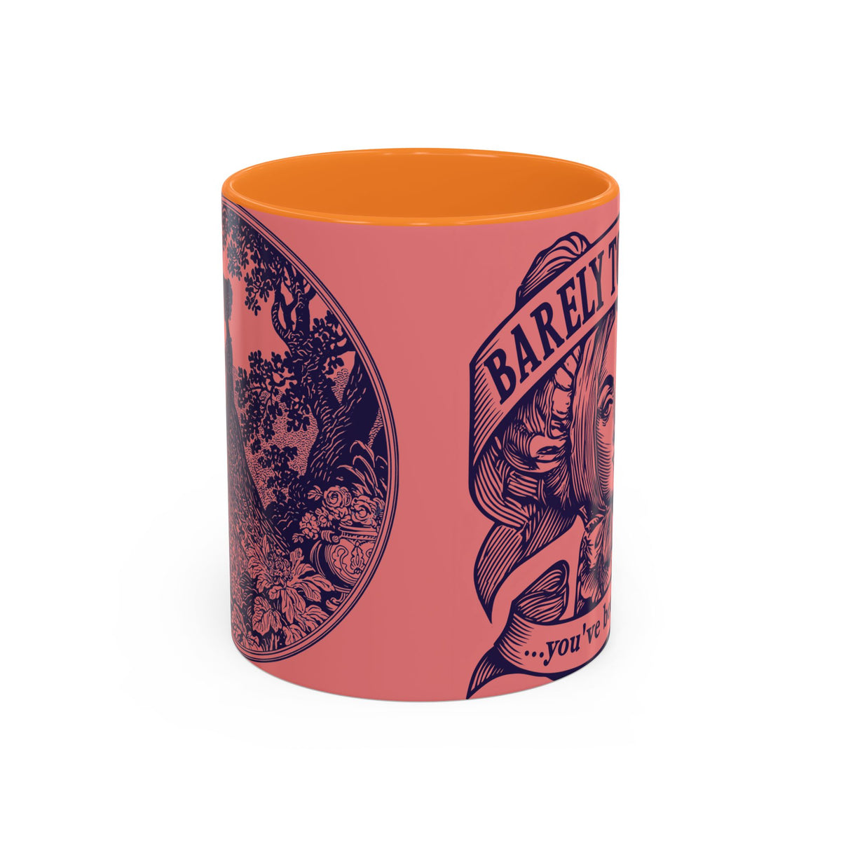 Barely Tolerable Vintage Portrait Mug — Funny Retro Coffee Cup (11oz/15oz)