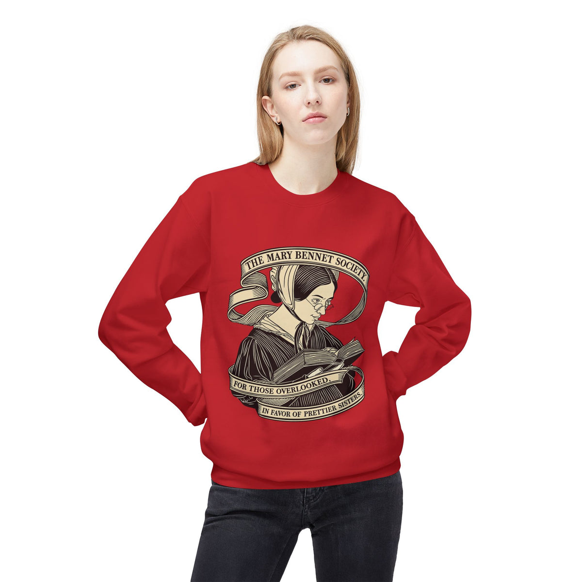 The Mary Bennet Society Literary Crewneck Sweatshirt — Vintage Booklover Reading Crew