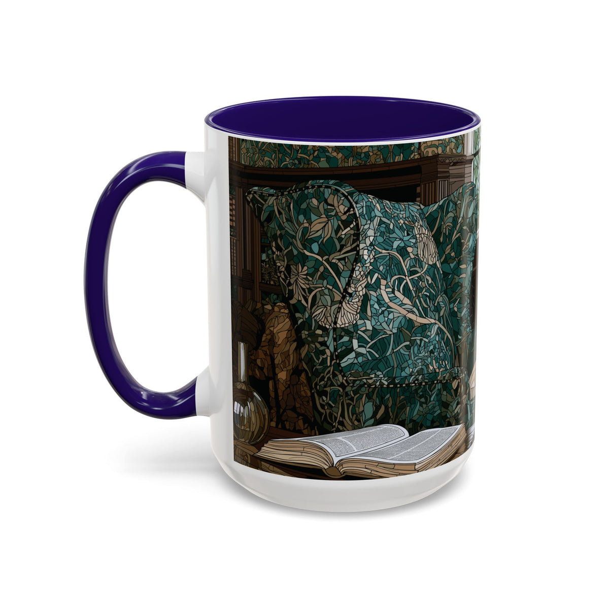 Cozy Reading Nook Cat Mug | Ceramic Coffee Cup 11oz 15oz