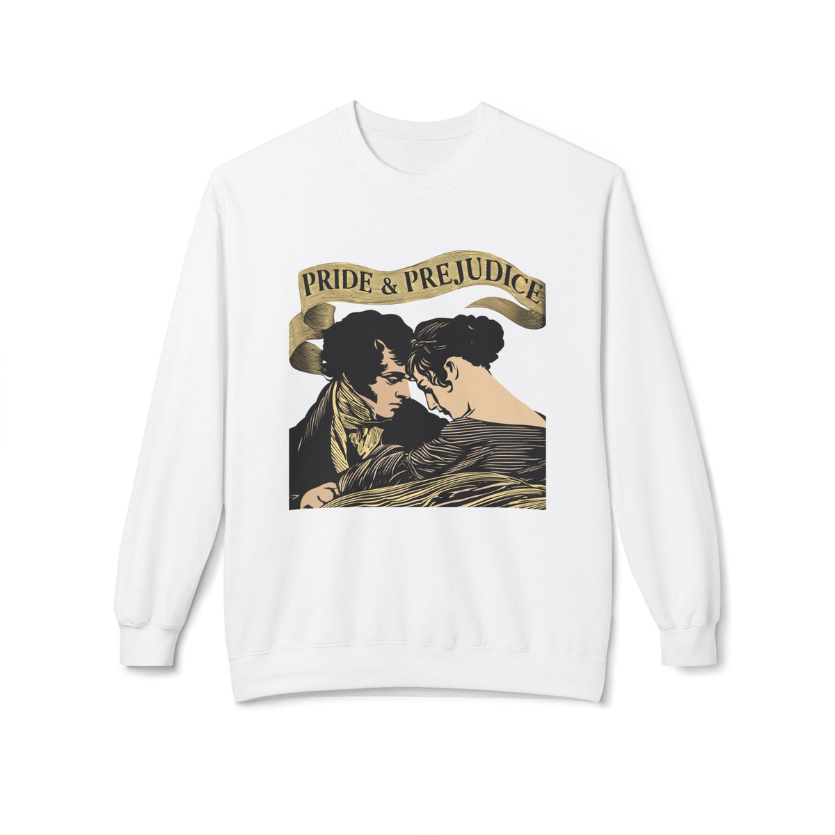 Sepia Toned Pride & Prejudice Crewneck Sweatshirt — Vintage Romance Literary Pullover
