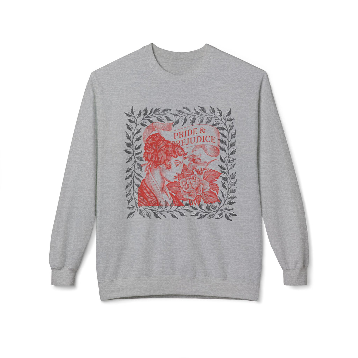 Pride & Prejudice Illustration Sweatshirt — Jane Austen Booklover Crewneck (Derbyshire Coordinates)
