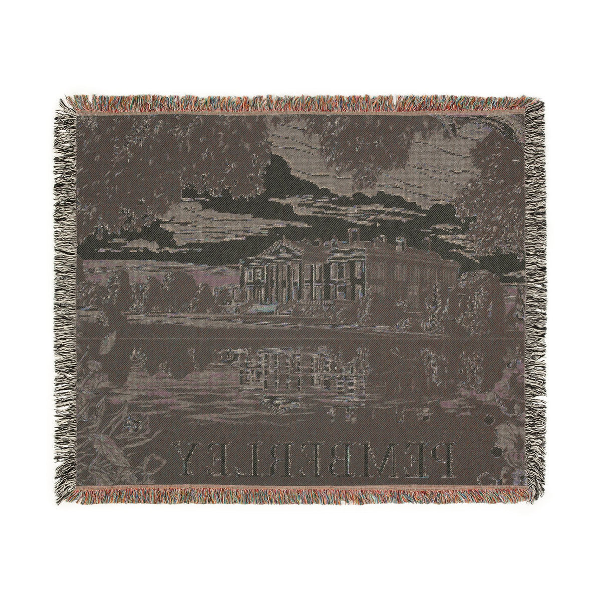 Pemberley Estate Illustration Woven Blanket | Literary Home Decor - Jane Austen