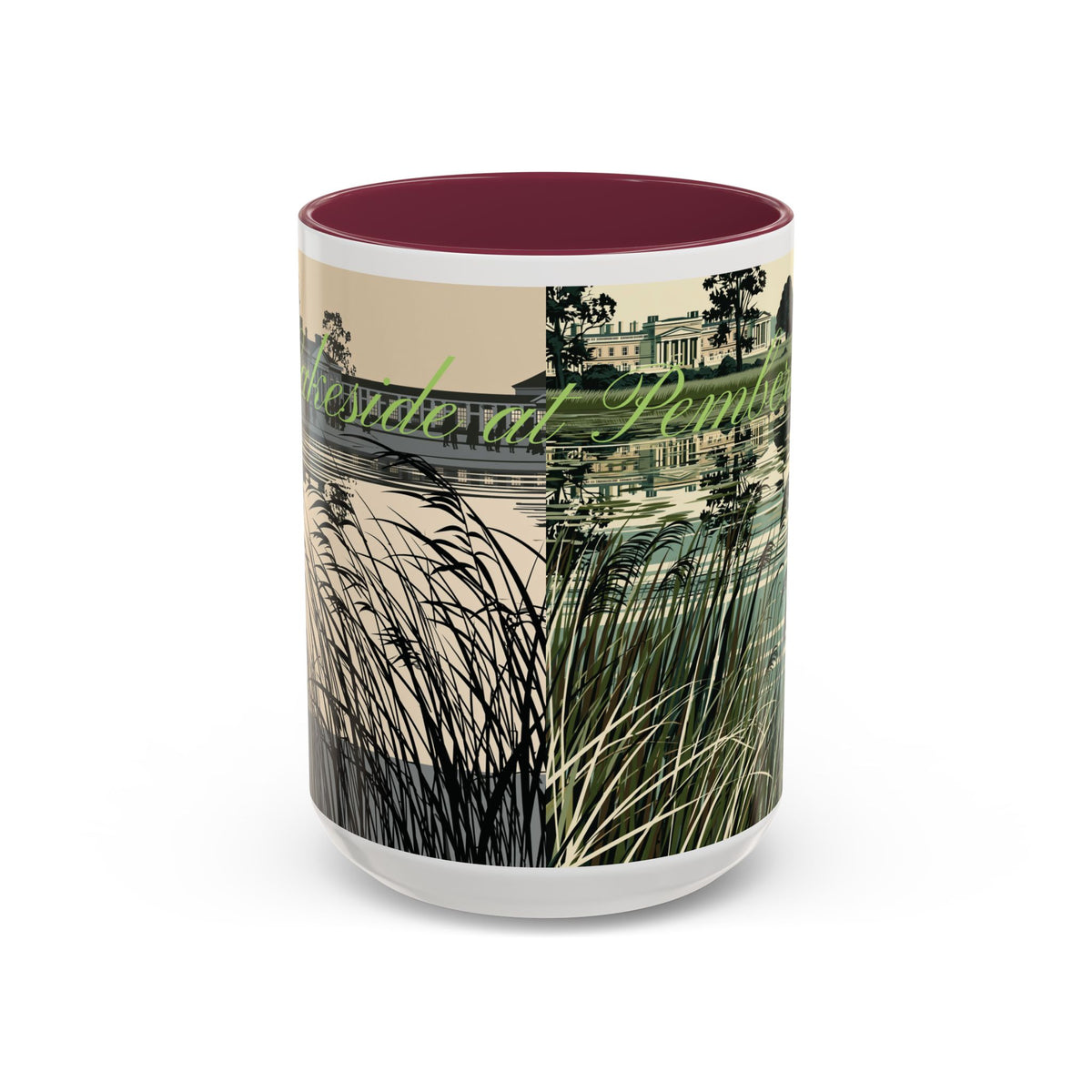 Strolling Lakeside with Mr. Darcy  —  Scenic Lakeside Vintage Gentleman Mug (11oz & 15oz)