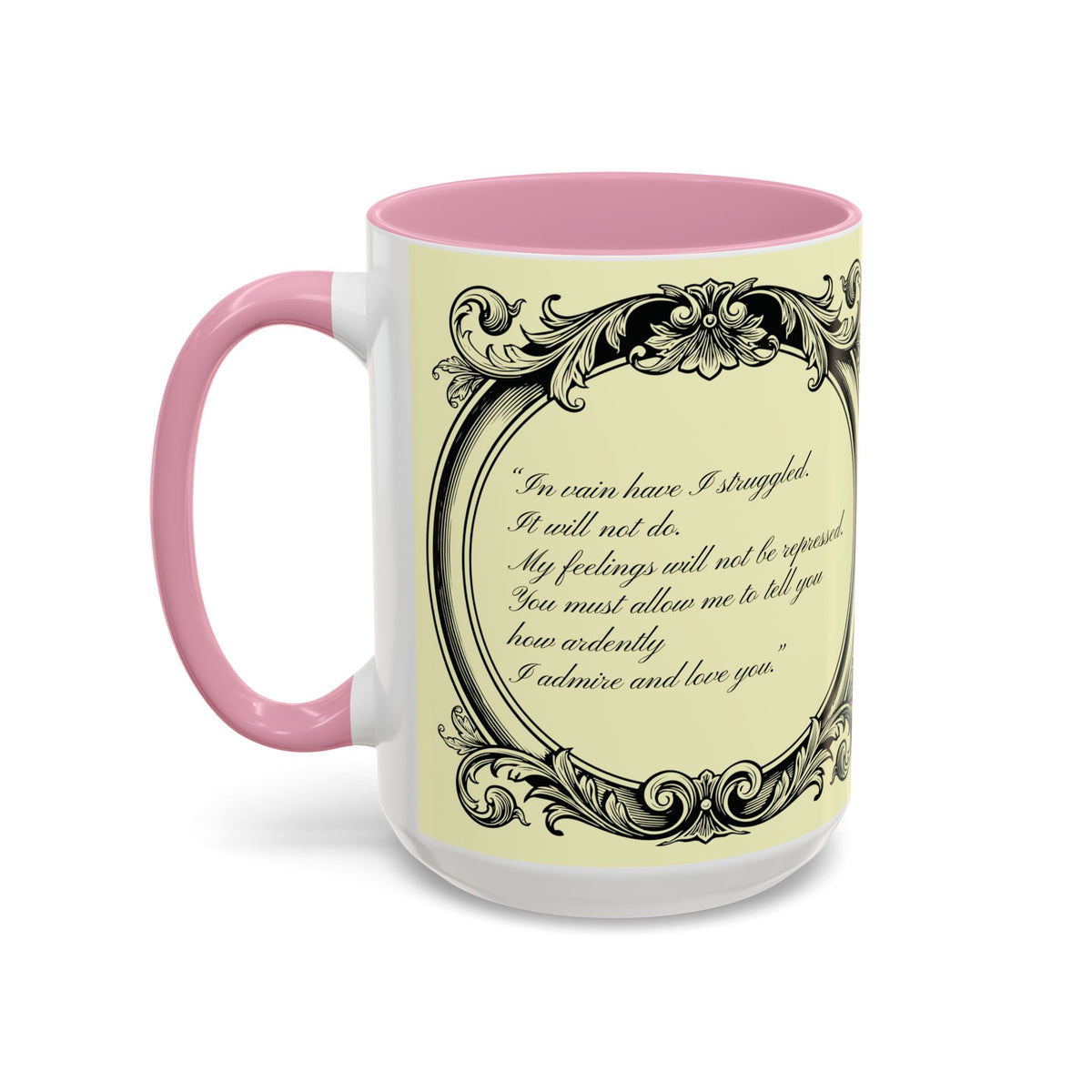 Pride & Prejudice Vintage Illustration Ceramic Mug — Mr. Darcy at Pemberley with Quote (11oz/15oz)