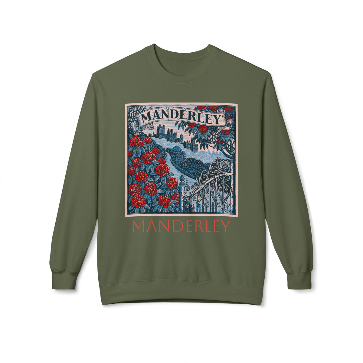 Manderley Vintage Graphic Sweatshirt — Gothic Rose Estate Crewneck