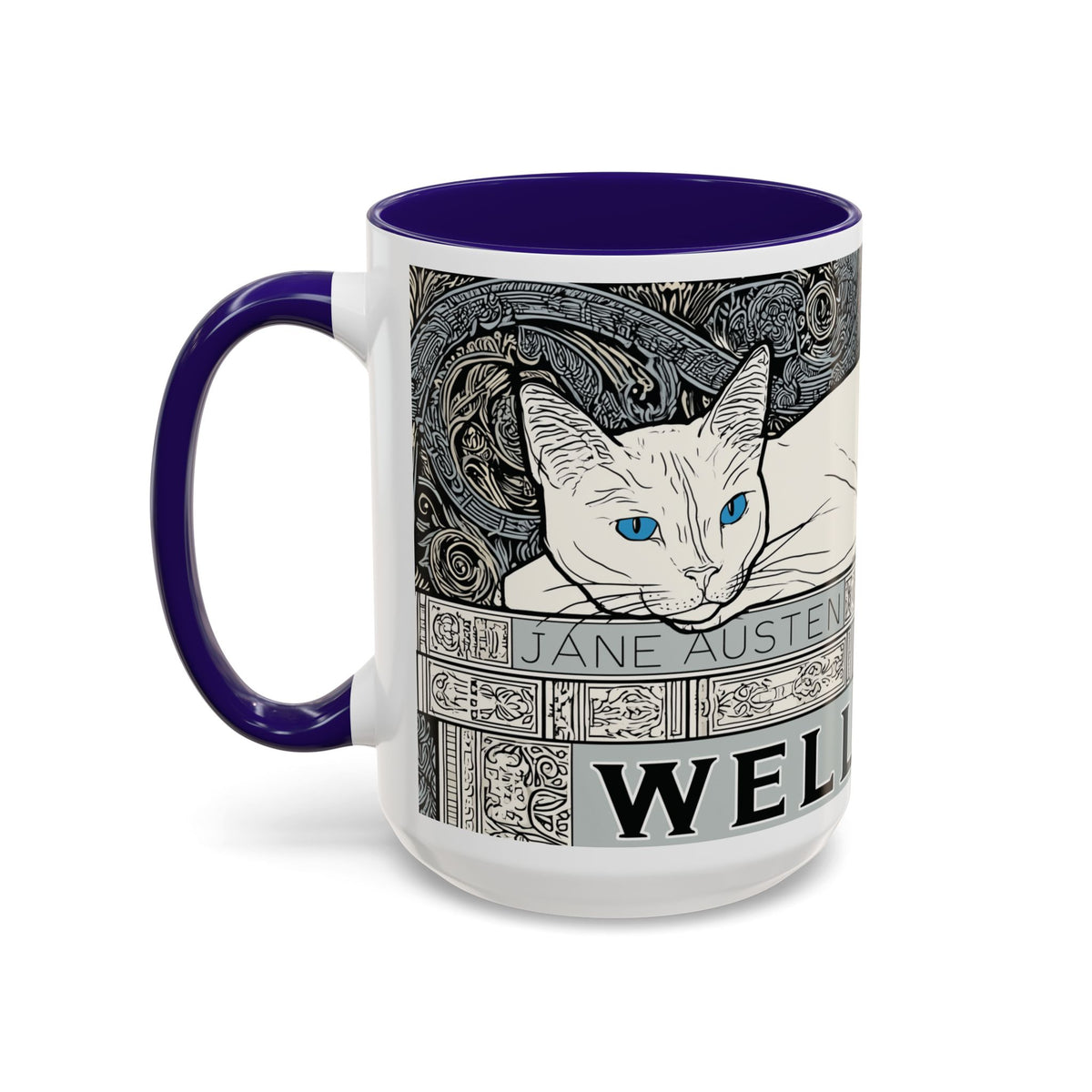 Well Read Siamese Cat Mug | Color Accent Ceramic Mug