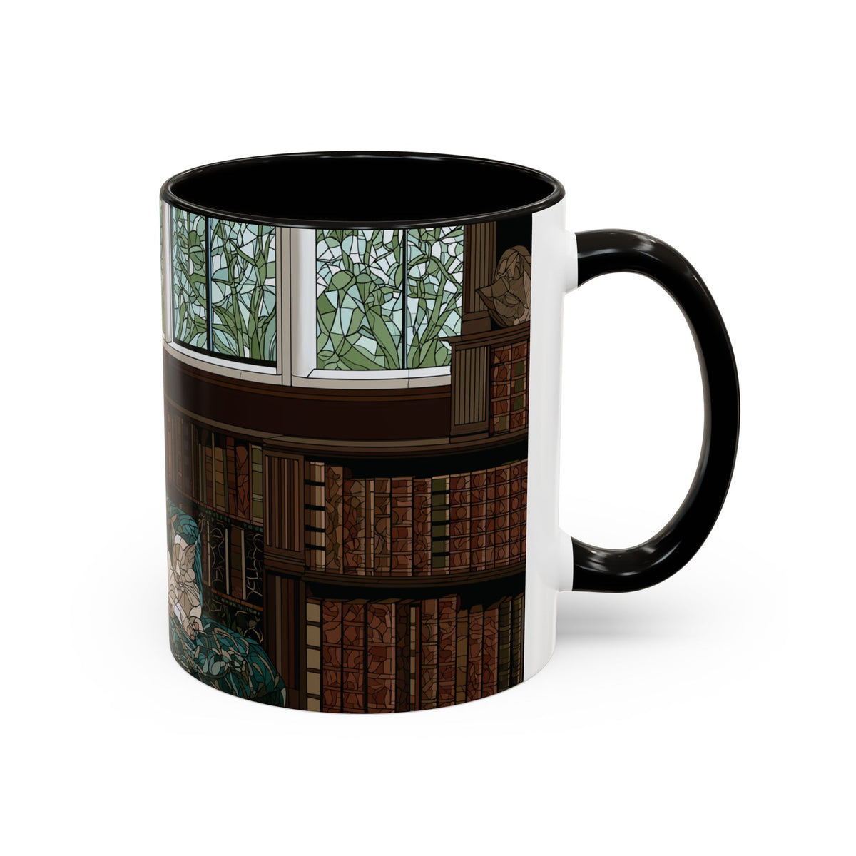 Cozy Reading Nook Cat Mug | Ceramic Coffee Cup 11oz 15oz