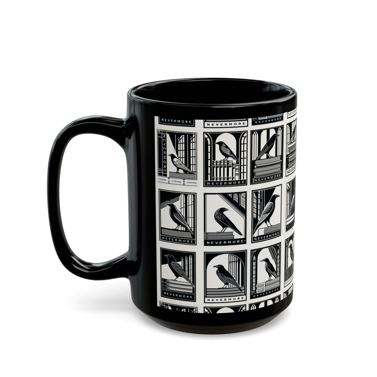 Nevermore Raven Tiles mug | Black Mug