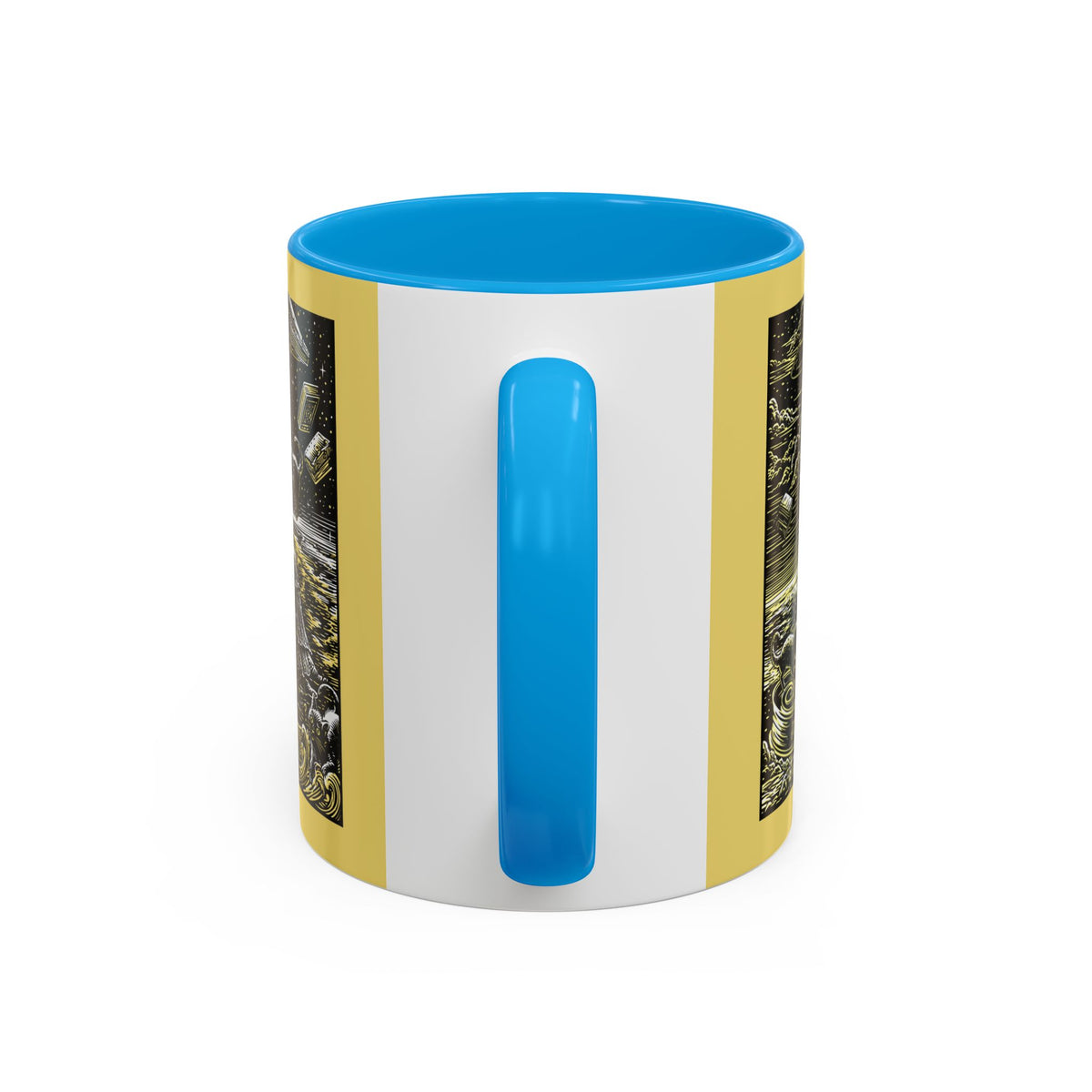 "Just One More Chapter" Under UFO Illustration Mug | Color Accent Coffee Cup
