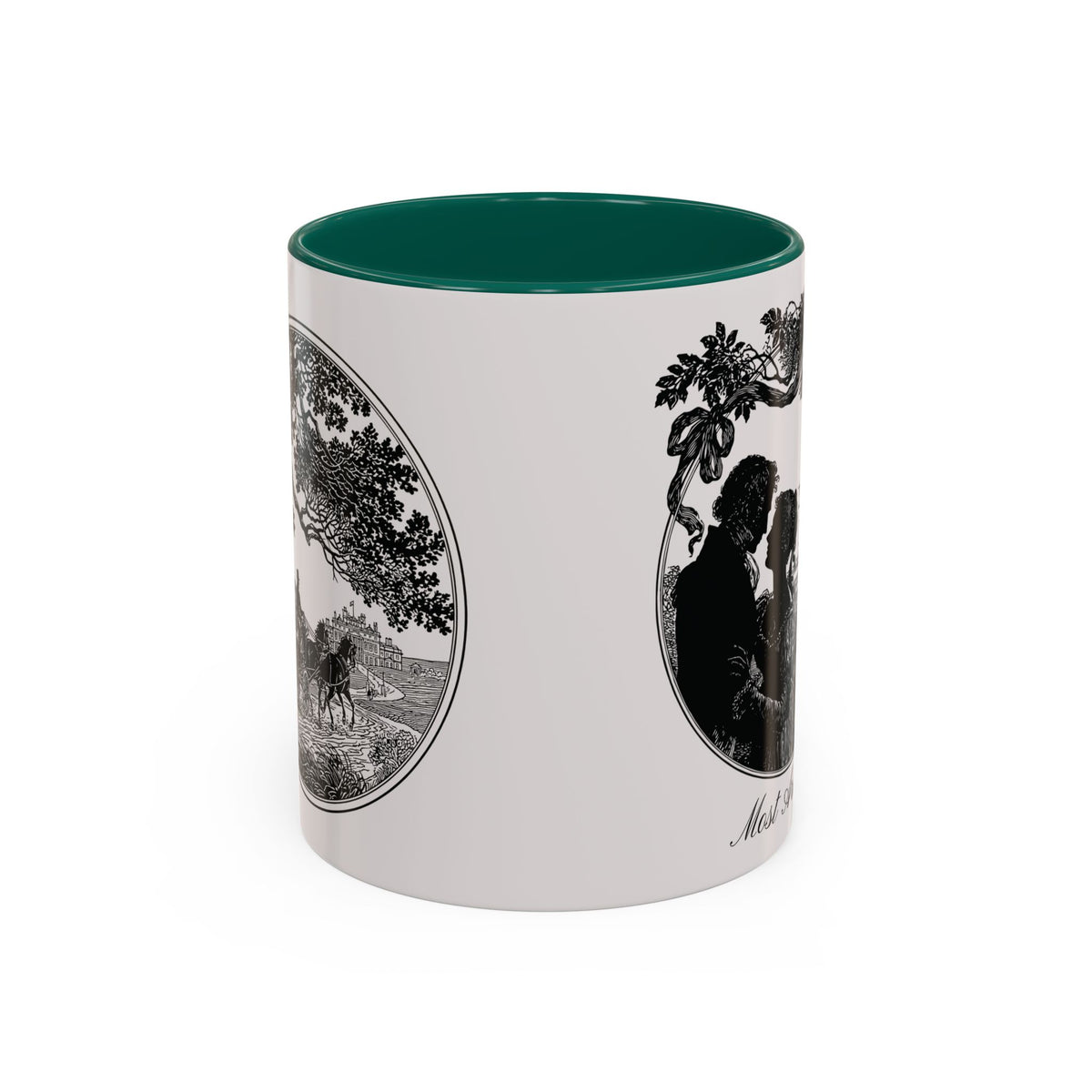 Romantic Vintage Silhouette Mug — "Most Ardently" Tea Coffee Cup (11oz/15oz)