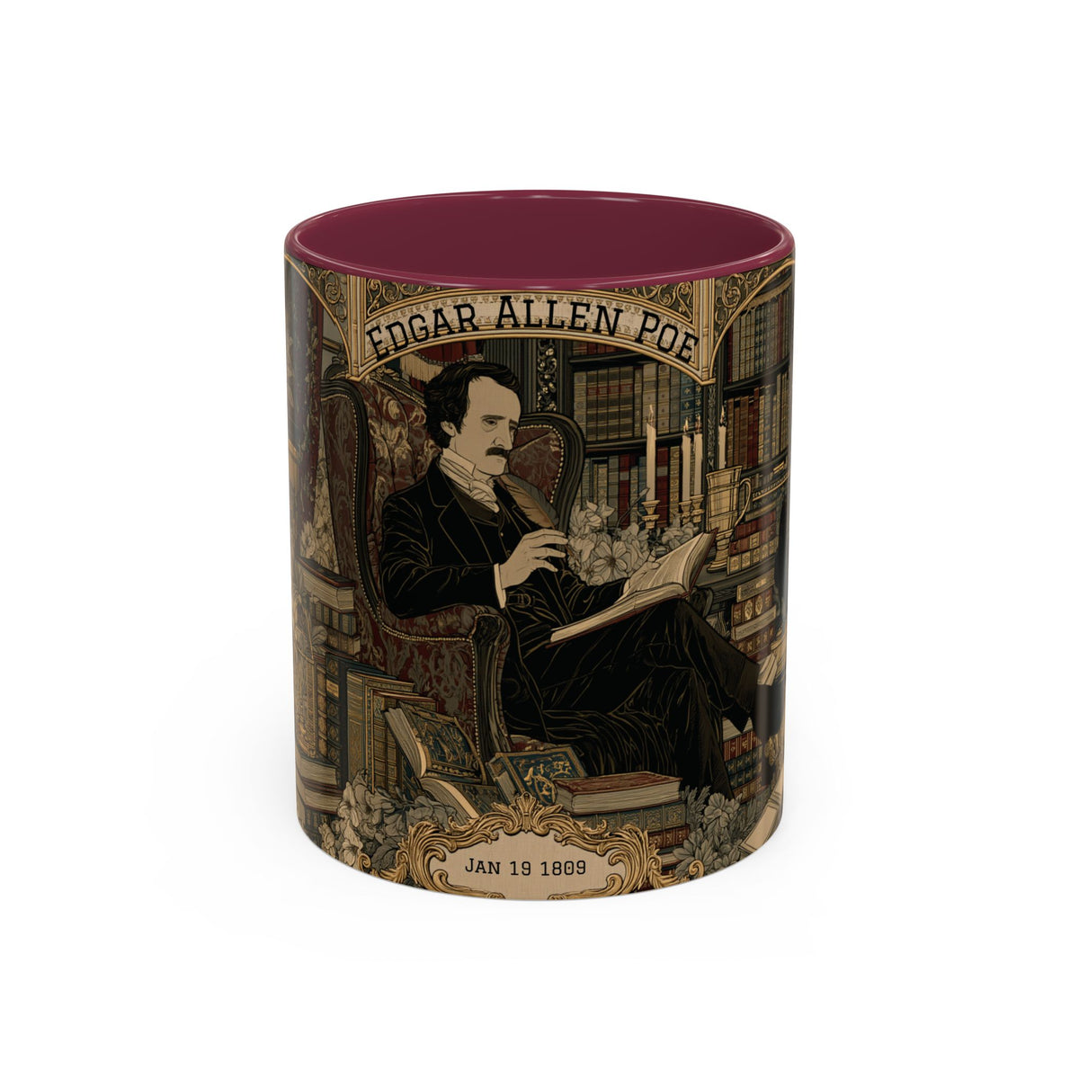 Edgar Allan Poe portrait Mug | Literary Gothic coffee mug