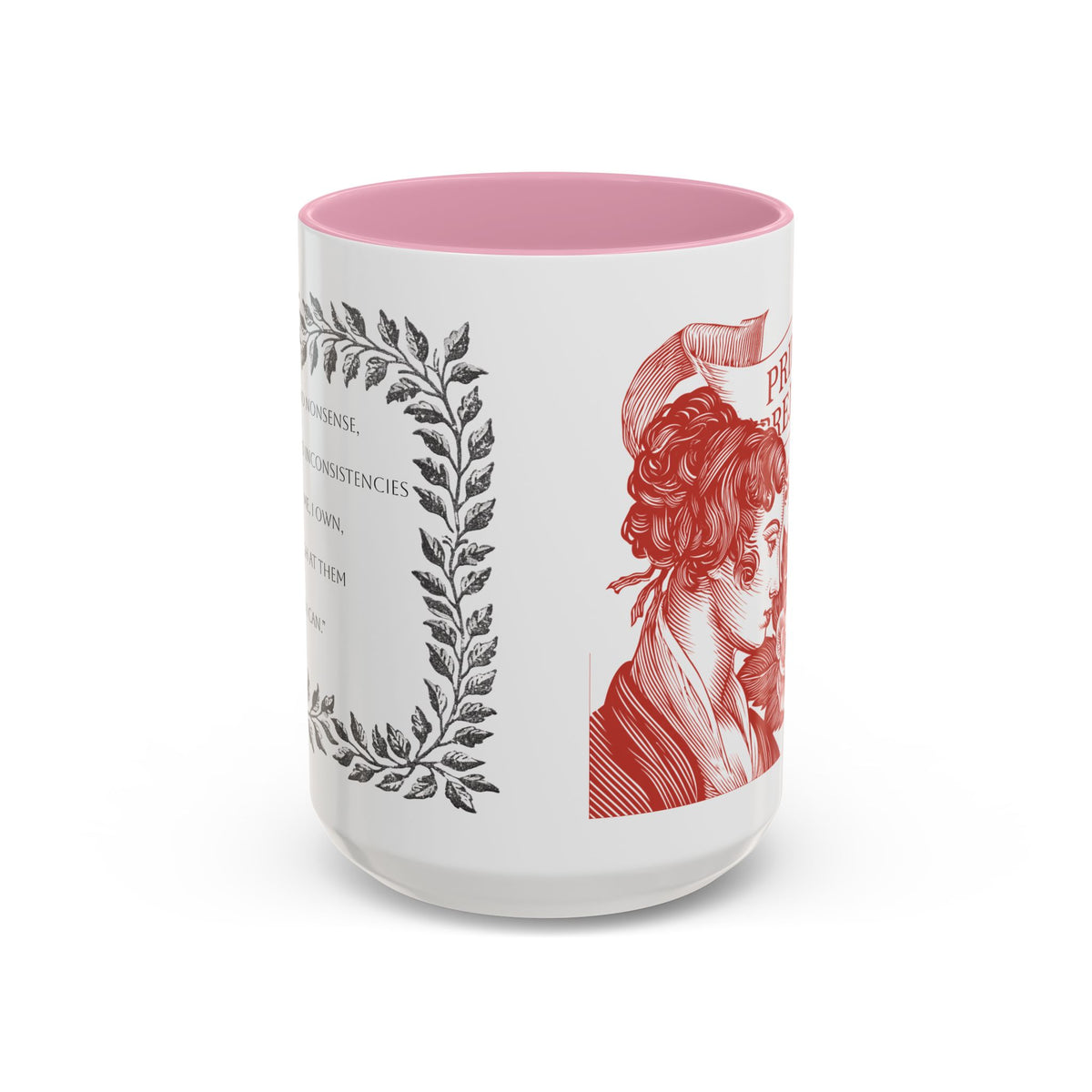 "...follies and nonsense" Elizabeth Bennet Quote  —  Pride & Prejudice Floral Mug (11oz/15oz)