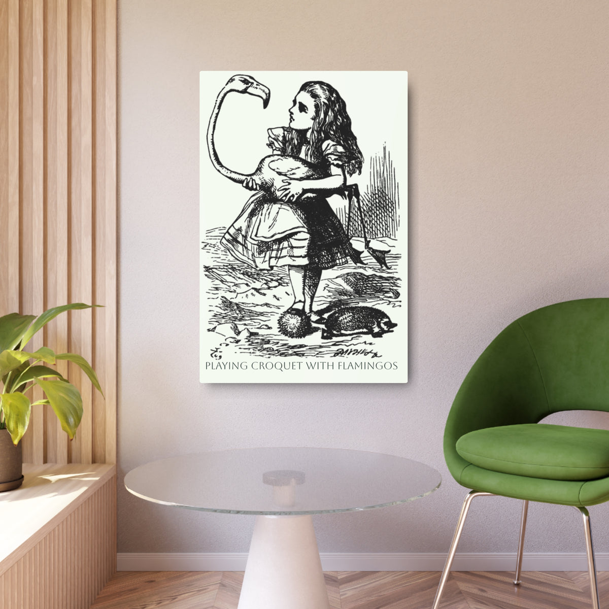Flamingo Croquet Alice in Wonderland - Metal Art Print