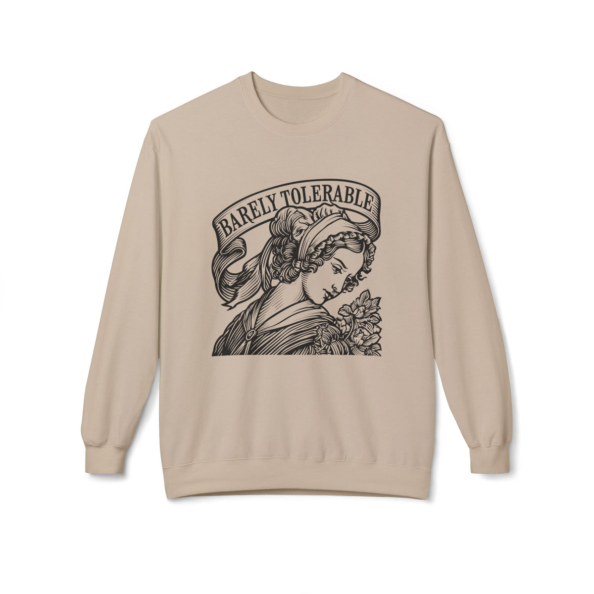 "Barely Tolerable" Vintage Portrait Sweatshirt