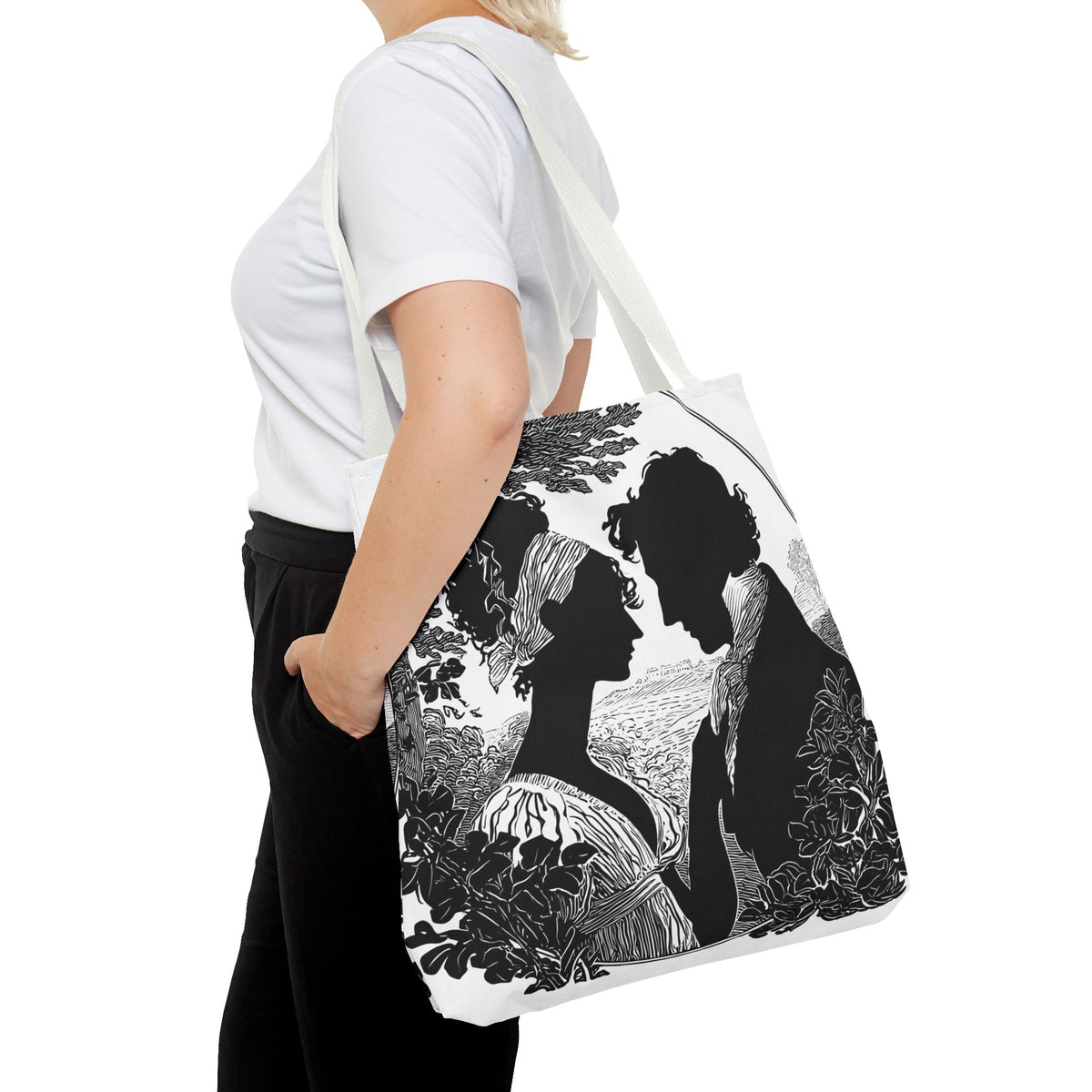 Silhouette Romance Tote Bag — Vintage Regency Couple