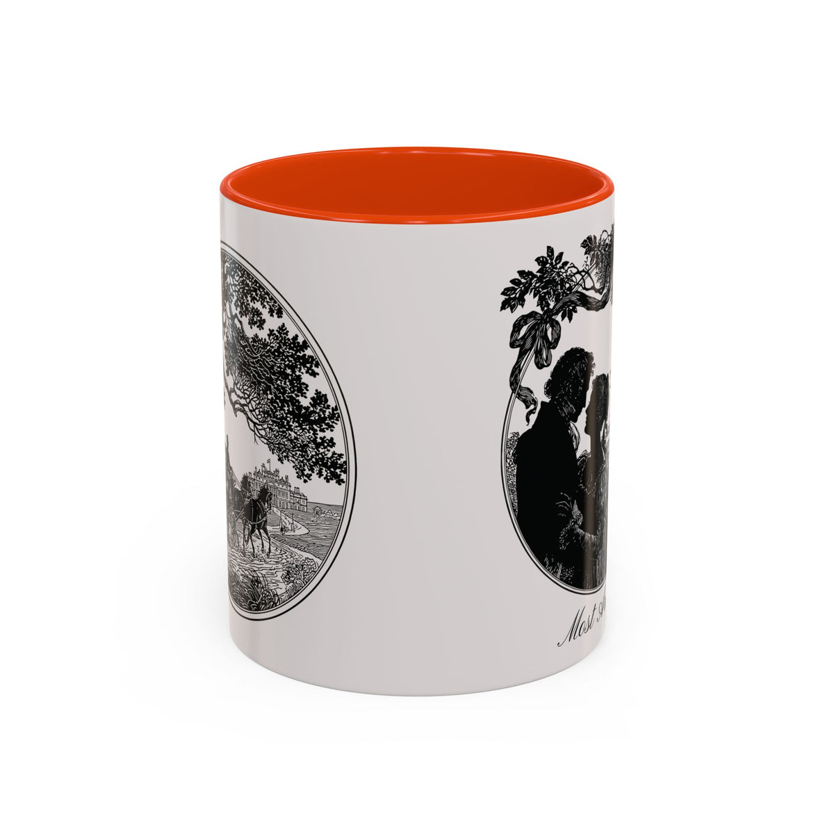Romantic Vintage Silhouette Mug — "Most Ardently" Tea Coffee Cup (11oz/15oz)