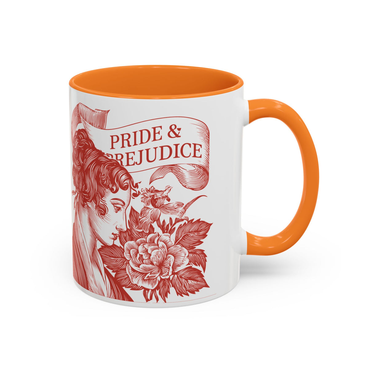 "...follies and nonsense" Elizabeth Bennet Quote  —  Pride & Prejudice Floral Mug (11oz/15oz)