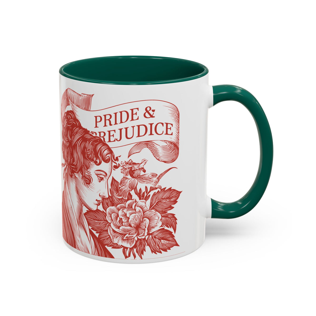 "...follies and nonsense" Elizabeth Bennet Quote  —  Pride & Prejudice Floral Mug (11oz/15oz)