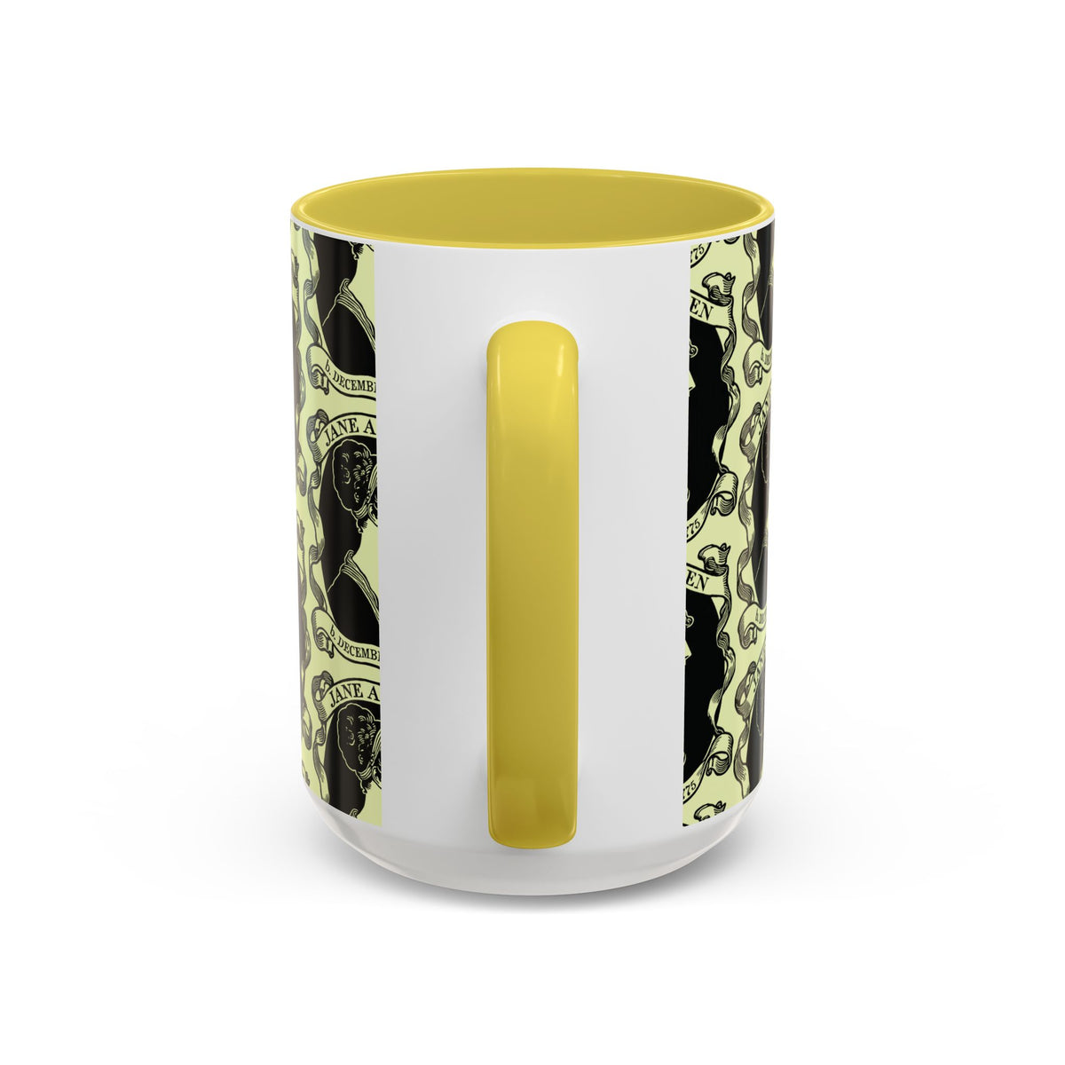 Jane Austen Cameo Pattern Coffee Mug — Literary Tea & Coffee Cup (11oz/15oz)