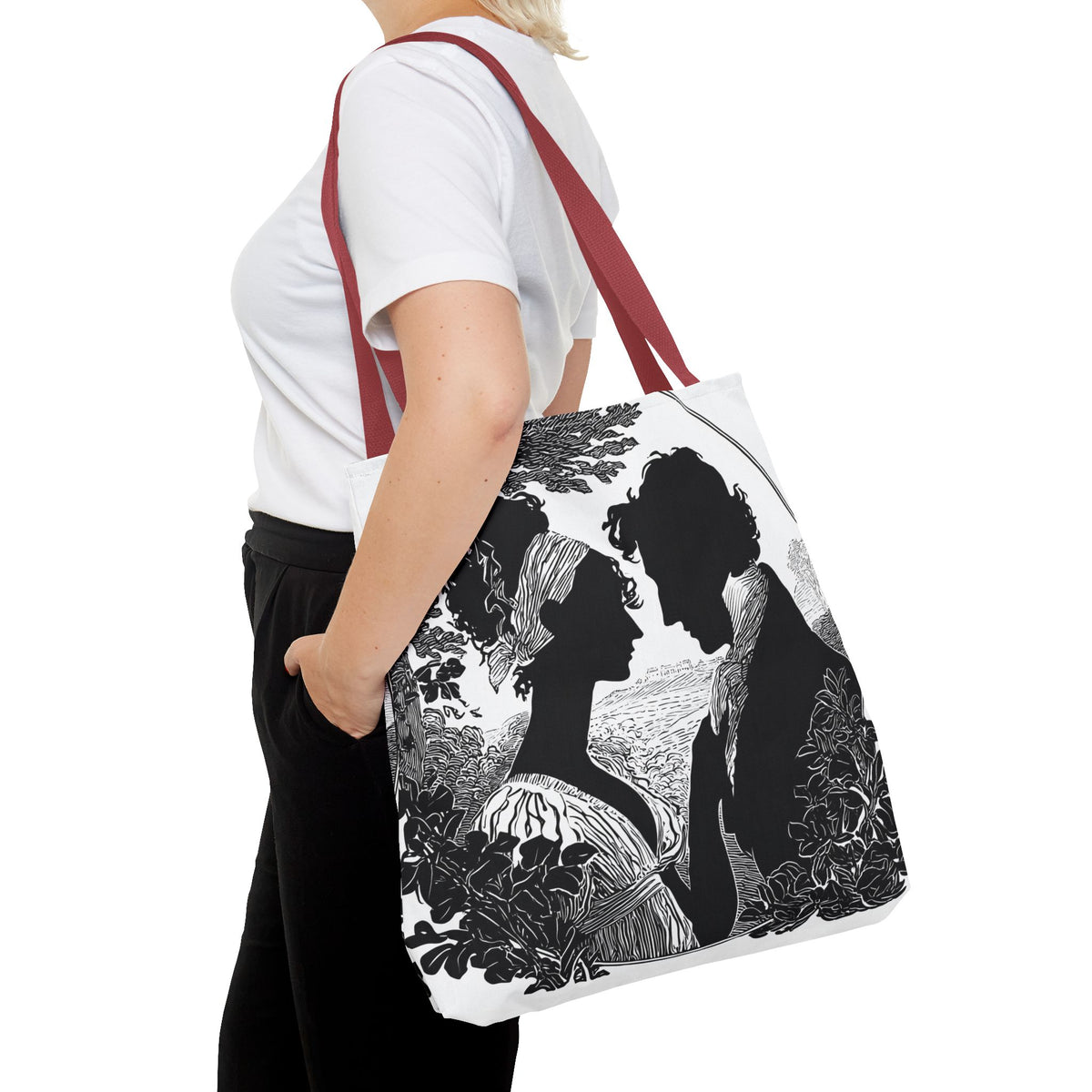 Silhouette Romance Tote Bag — Vintage Regency Couple
