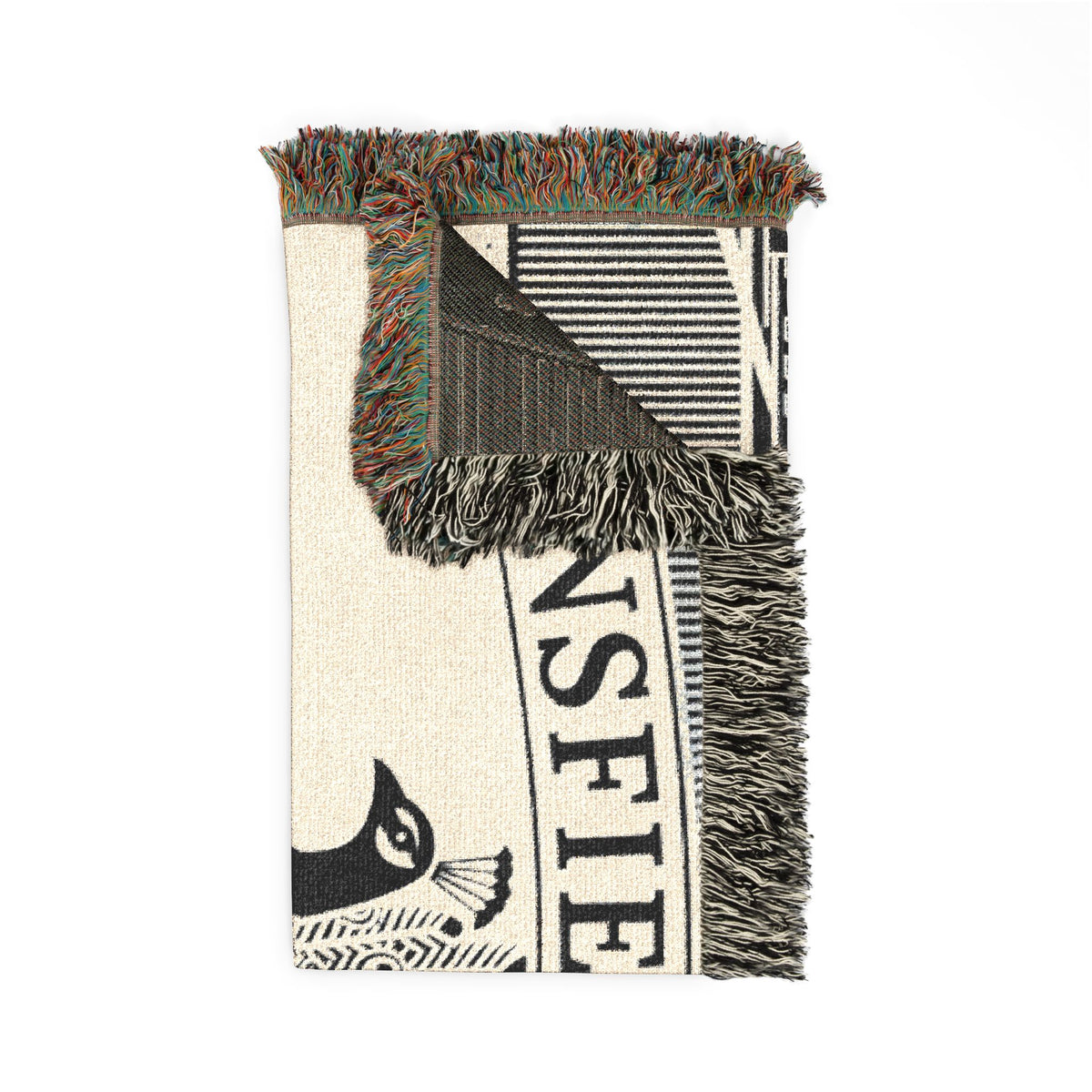 Mansfield ParkPeacock Illustration Woven Blanket | Mansfield Park Literary Tapestry Throw
