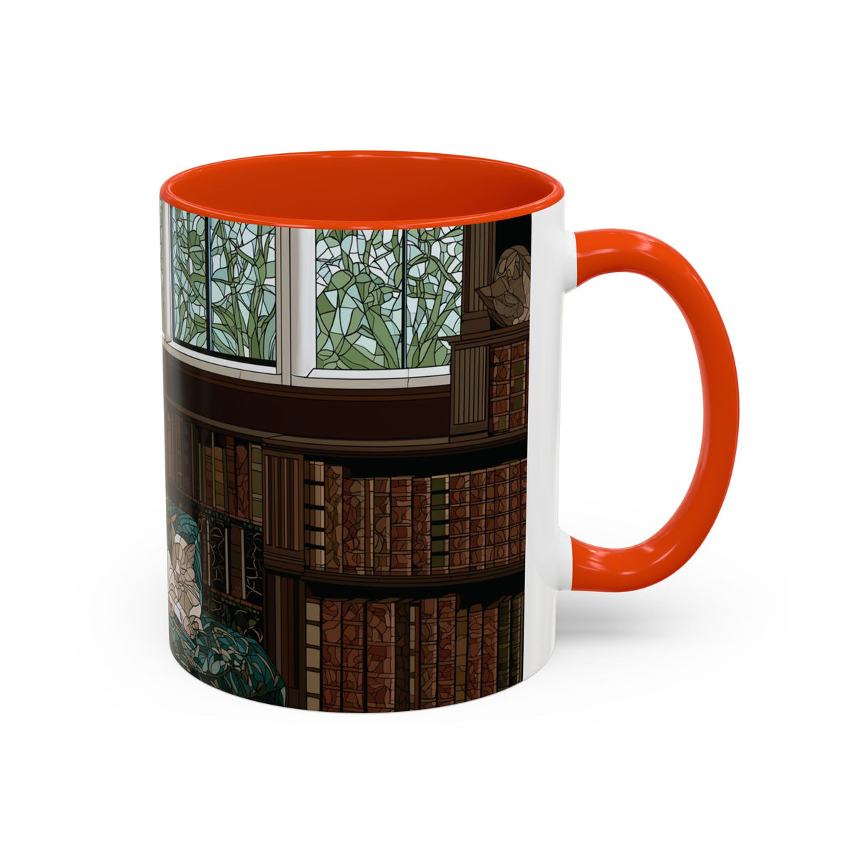 Cozy Reading Nook Cat Mug | Ceramic Coffee Cup 11oz 15oz