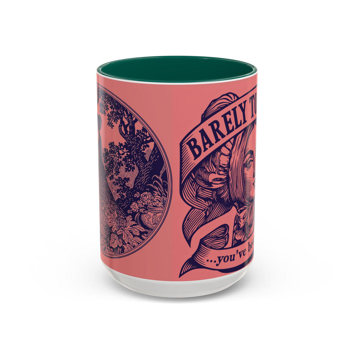 Barely Tolerable Vintage Portrait Mug — Funny Retro Coffee Cup (11oz/15oz)