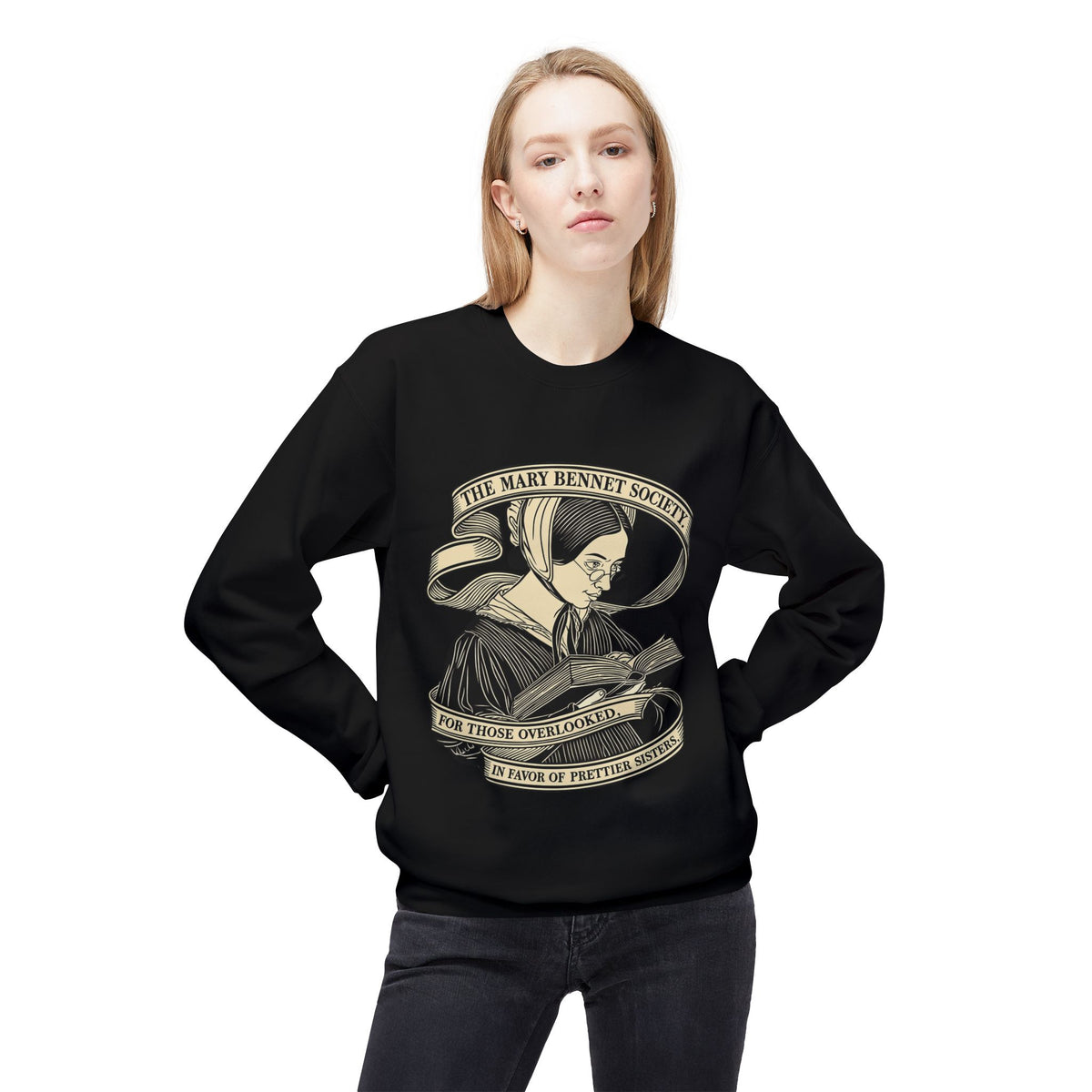 The Mary Bennet Society Literary Crewneck Sweatshirt — Vintage Booklover Reading Crew
