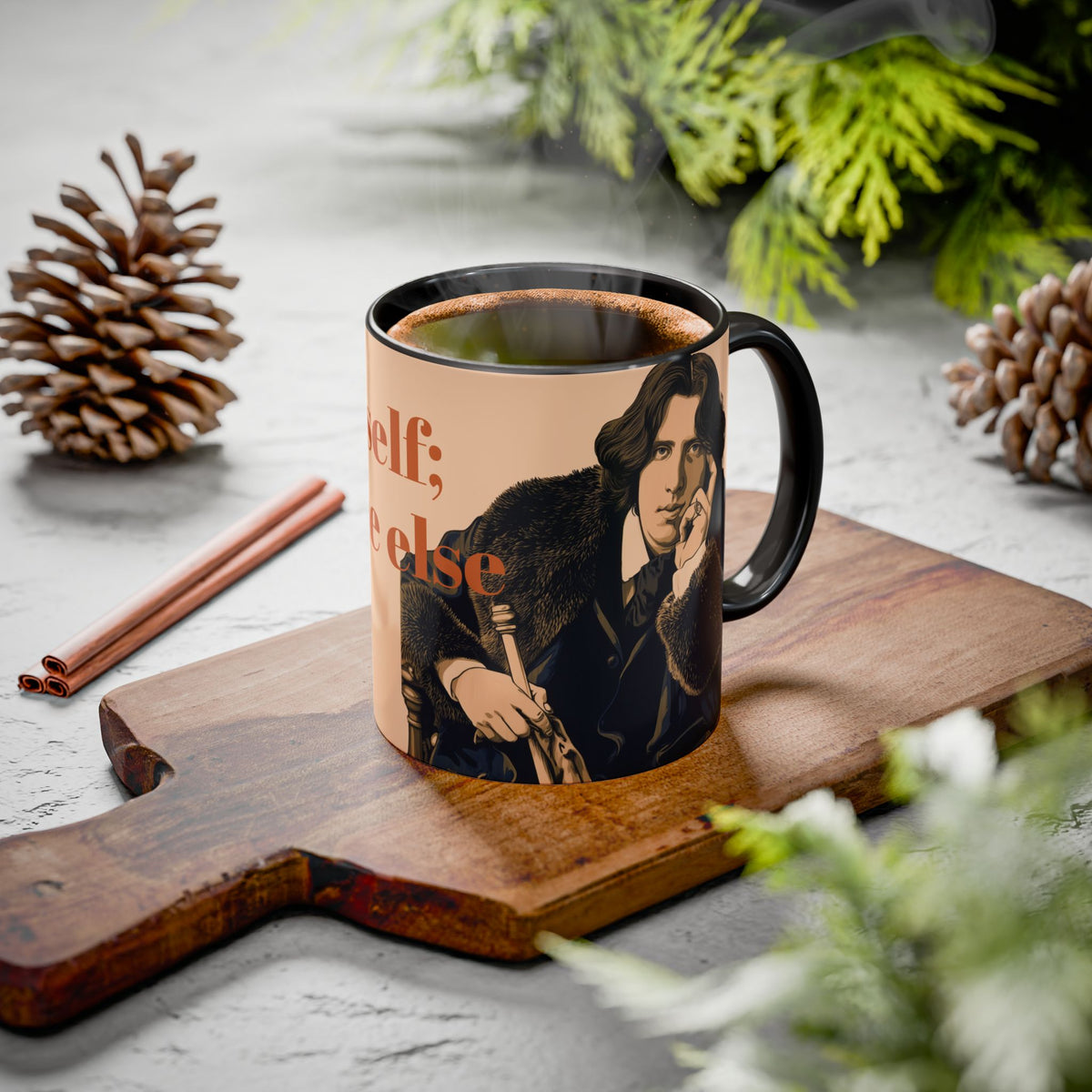 Oscar Wilde Quote Mug — "Be Yourself; Everyone Else Is Taken" Ceramic Coffee Cup (11oz/15oz)