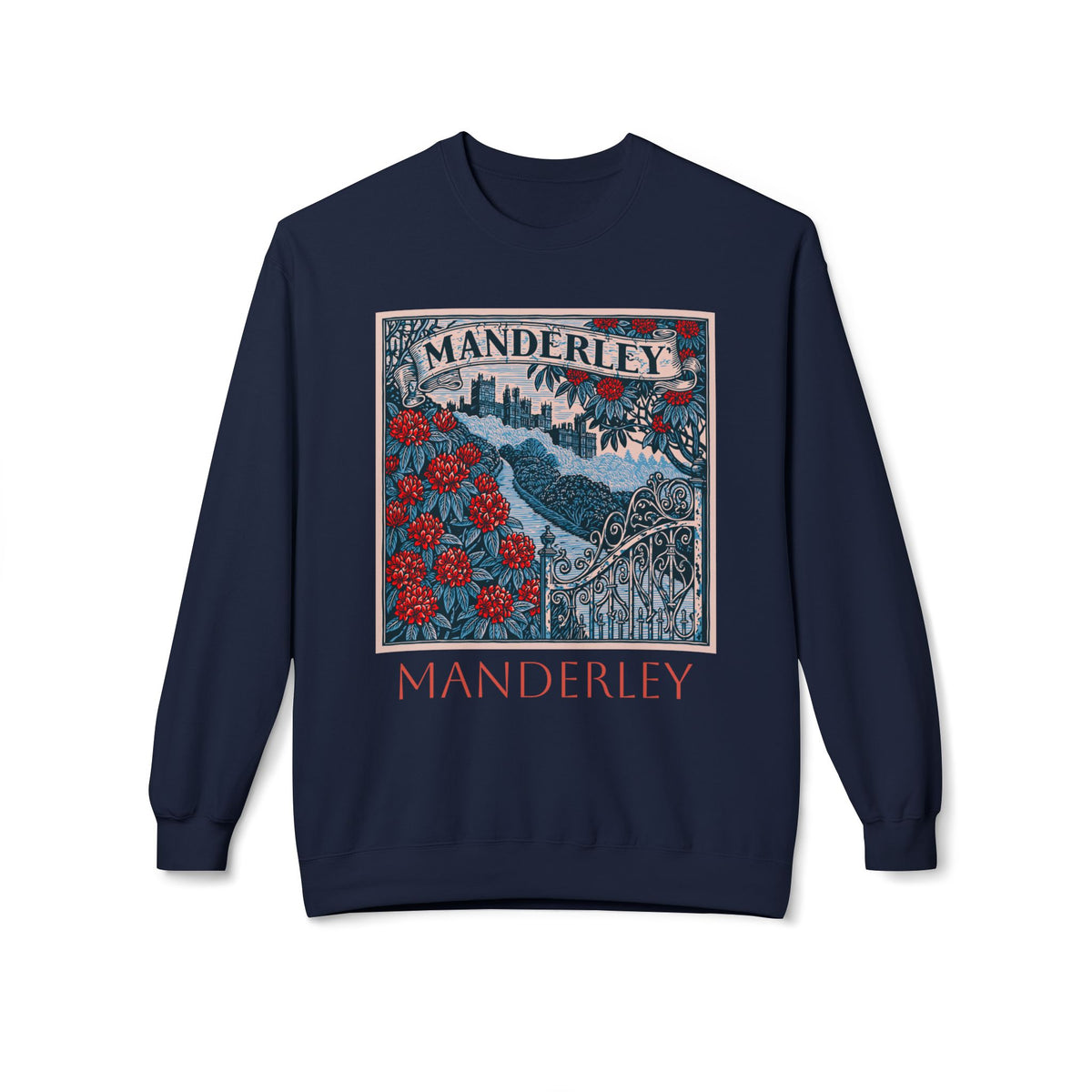 Manderley Vintage Graphic Sweatshirt — Gothic Rose Estate Crewneck