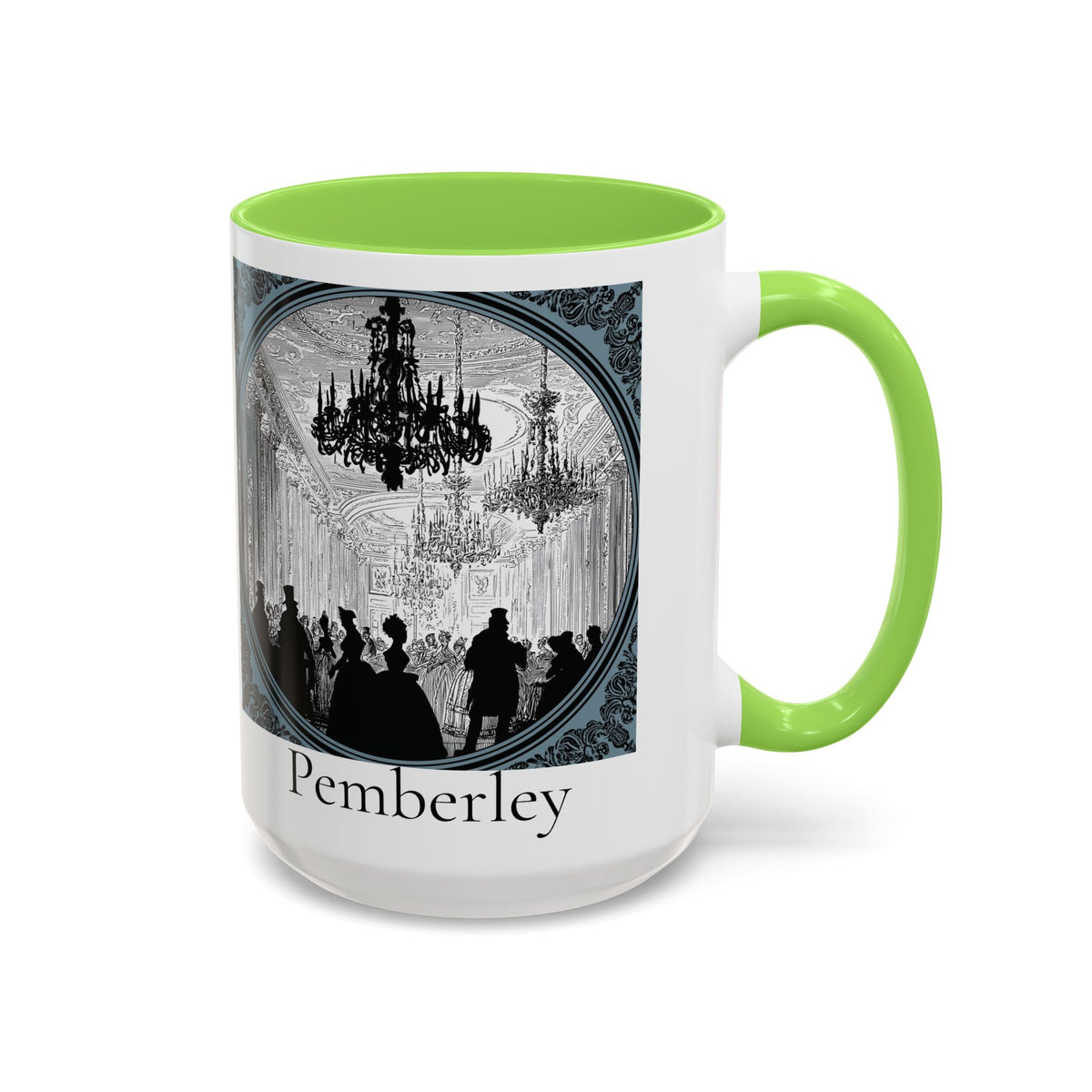 Pemberley Ballroom Illustration Mug | Color Accent Ceramic Mug