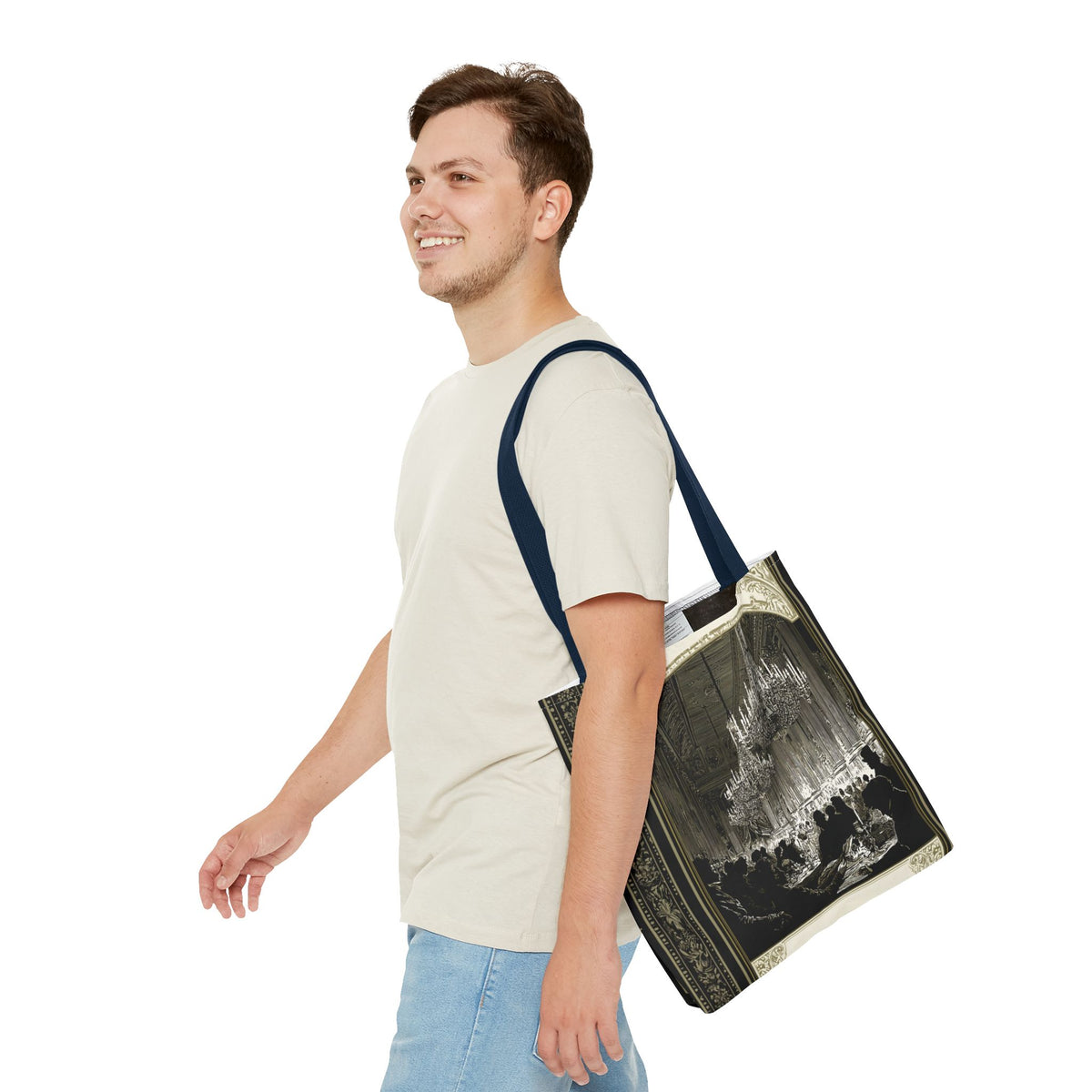 Regency Ballroom Chandelier Tote Bag | Vintage Ballroom Scene