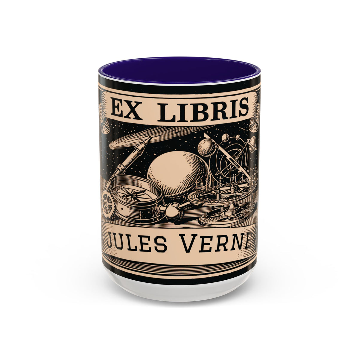 Jules Verne Ex Libris Vintage Science Fiction Coffee Mug (11oz & 15oz)